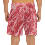 Wagyu Beef Meat Print Men's Split Running Shorts