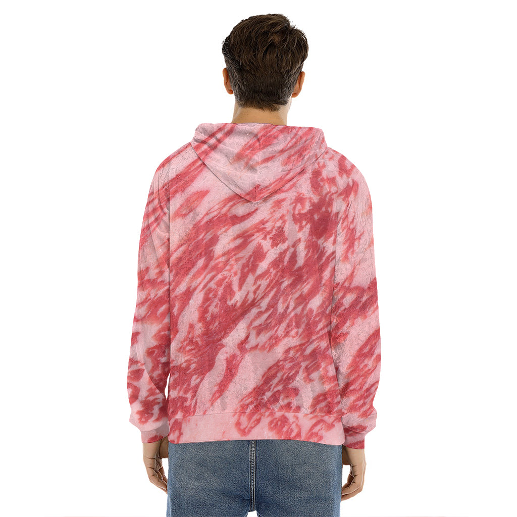 Wagyu Beef Meat Print Men's Velvet Pullover Hoodie