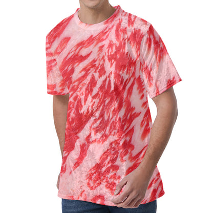 Wagyu Beef Meat Print Men's Velvet T-Shirt