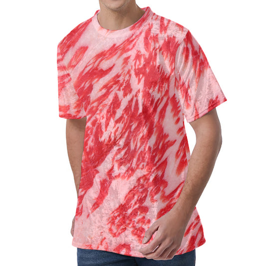Wagyu Beef Meat Print Men's Velvet T-Shirt