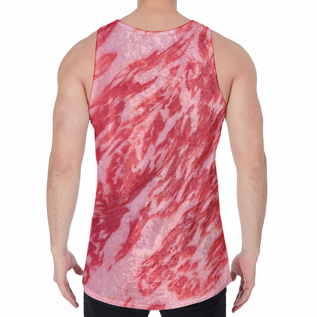Wagyu Beef Meat Print Men's Velvet Tank Top