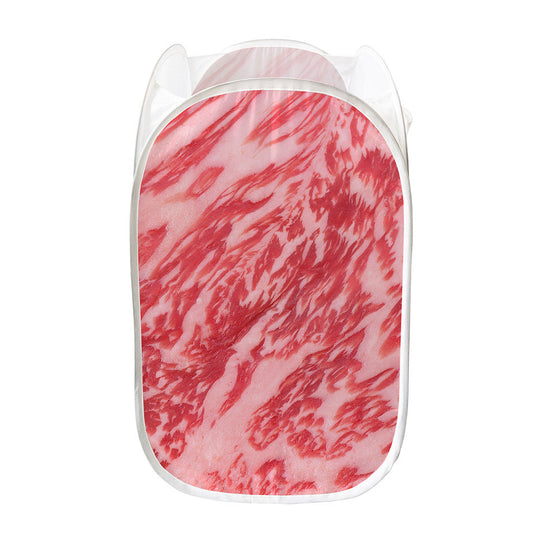 Wagyu Beef Meat Print Mesh Laundry Hamper