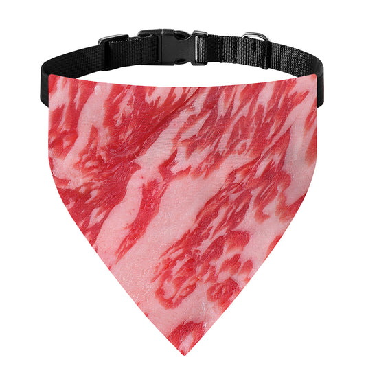 Wagyu Beef Meat Print Over The Collar Dog Bandana