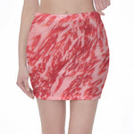 Wagyu Beef Meat Print Pencil Mini Skirt