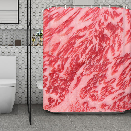 Wagyu Beef Meat Print Polyester Shower Curtain