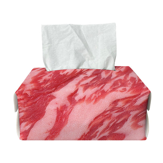Wagyu Beef Meat Print Rectangle Tissue Box Cover