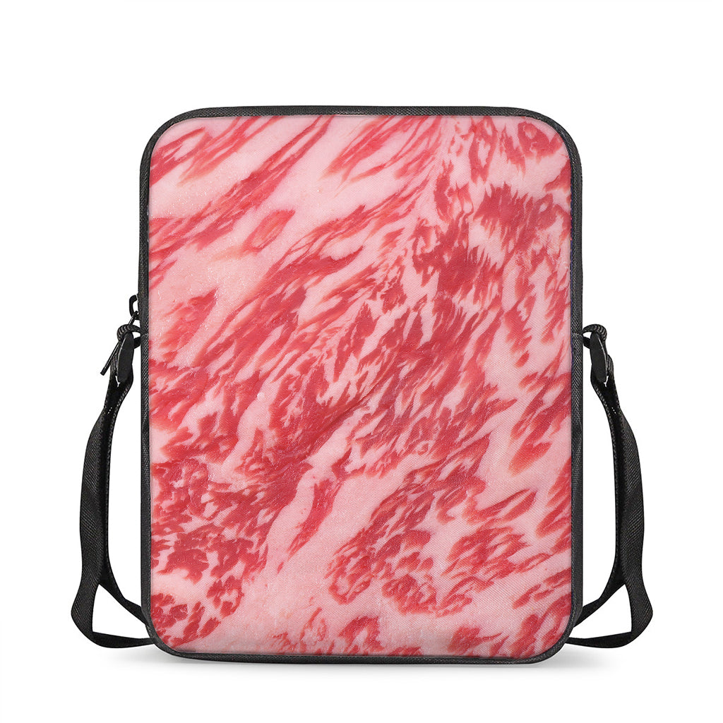Wagyu Beef Meat Print Rectangular Crossbody Bag