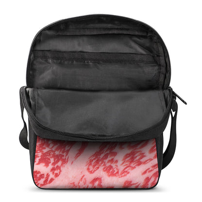 Wagyu Beef Meat Print Rectangular Crossbody Bag
