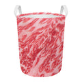 Wagyu Beef Meat Print Round Laundry Basket