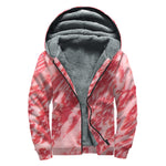 Wagyu Beef Meat Print Sherpa Lined Zip Up Hoodie
