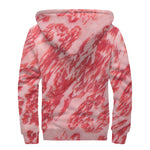 Wagyu Beef Meat Print Sherpa Lined Zip Up Hoodie