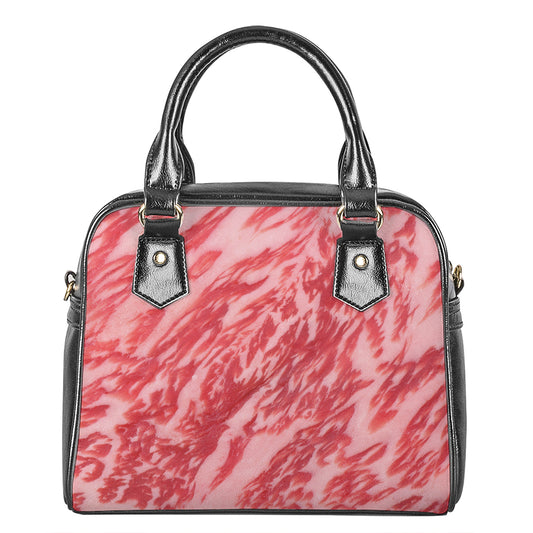 Wagyu Beef Meat Print Shoulder Handbag