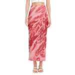Wagyu Beef Meat Print Side Slit Maxi Skirt