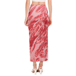 Wagyu Beef Meat Print Side Slit Maxi Skirt