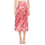 Wagyu Beef Meat Print Side Slit Midi Skirt