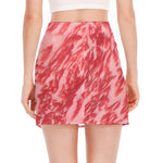 Wagyu Beef Meat Print Side Slit Mini Skirt
