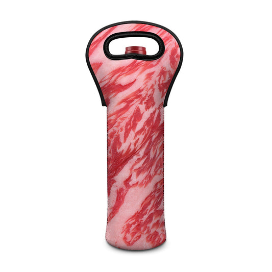 Wagyu Beef Meat Print Single Neoprene Wine Tote