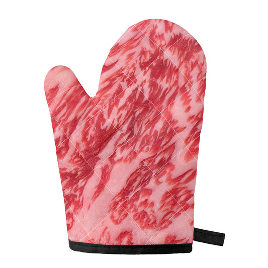 Wagyu Beef Meat Print Single Oven Mitt