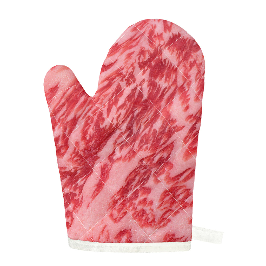Wagyu Beef Meat Print Single Oven Mitt