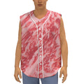 Wagyu Beef Meat Print Sleeveless Baseball Jersey