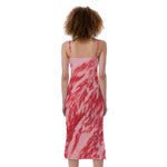Wagyu Beef Meat Print Slim Fit Midi Cami Dress