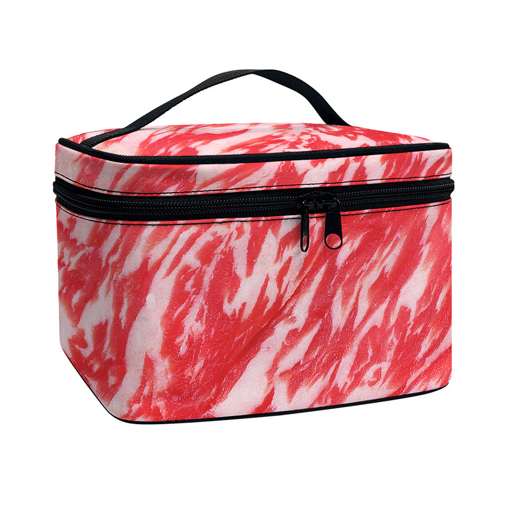 Wagyu Beef Meat Print Travel Makeup Bag
