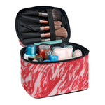 Wagyu Beef Meat Print Travel Makeup Bag