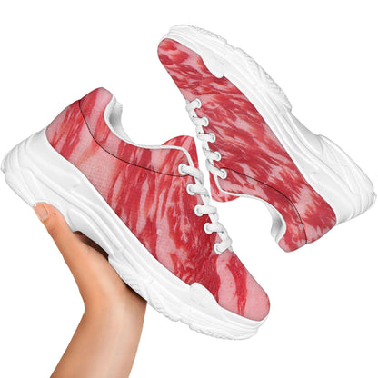 Wagyu Beef Meat Print White Chunky Shoes