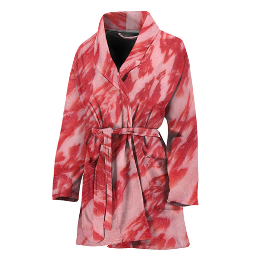Wagyu Beef Meat Print Women's Bathrobe
