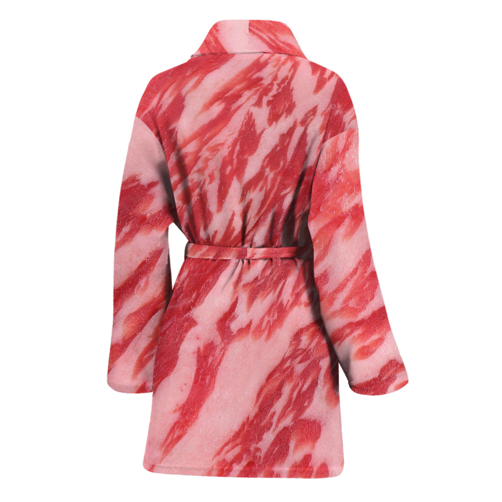 Wagyu Beef Meat Print Women's Bathrobe