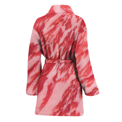 Wagyu Beef Meat Print Women's Bathrobe