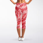 Wagyu Beef Meat Print Women's Capri Leggings