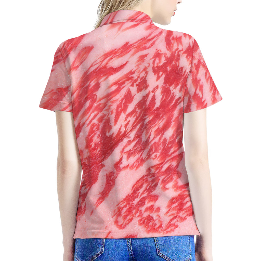 Wagyu Beef Meat Print Women's Polo Shirt