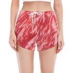 Wagyu Beef Meat Print Women's Split Running Shorts