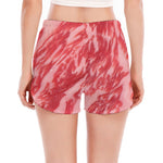 Wagyu Beef Meat Print Women's Split Running Shorts