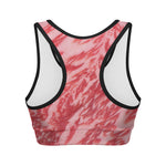 Wagyu Beef Meat Print Women's Sports Bra