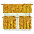 Water Drops On Beer Print 3 Piece Kitchen Curtains