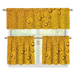 Water Drops On Beer Print 3 Piece Kitchen Curtains