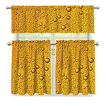 Water Drops On Beer Print 3 Piece Kitchen Curtains
