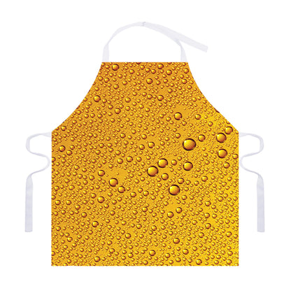 Water Drops On Beer Print Adjustable Apron