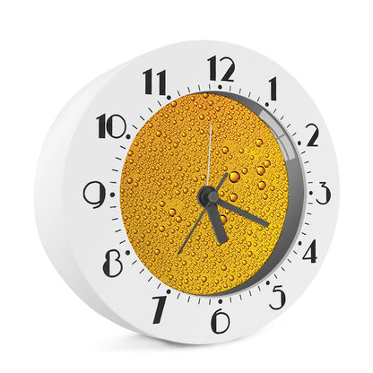 Water Drops On Beer Print Alarm Clock