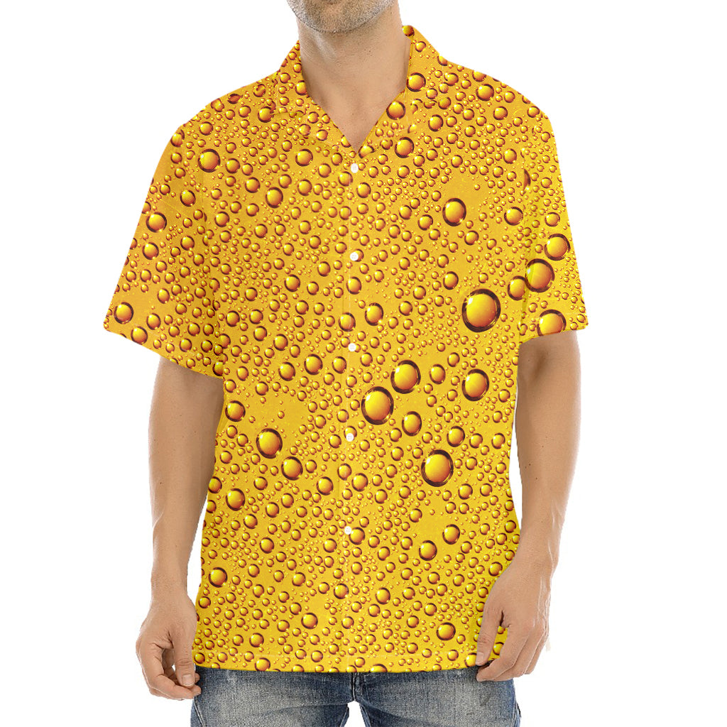 Water Drops On Beer Print Aloha Shirt