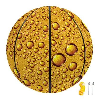 Water Drops On Beer Print Basketball
