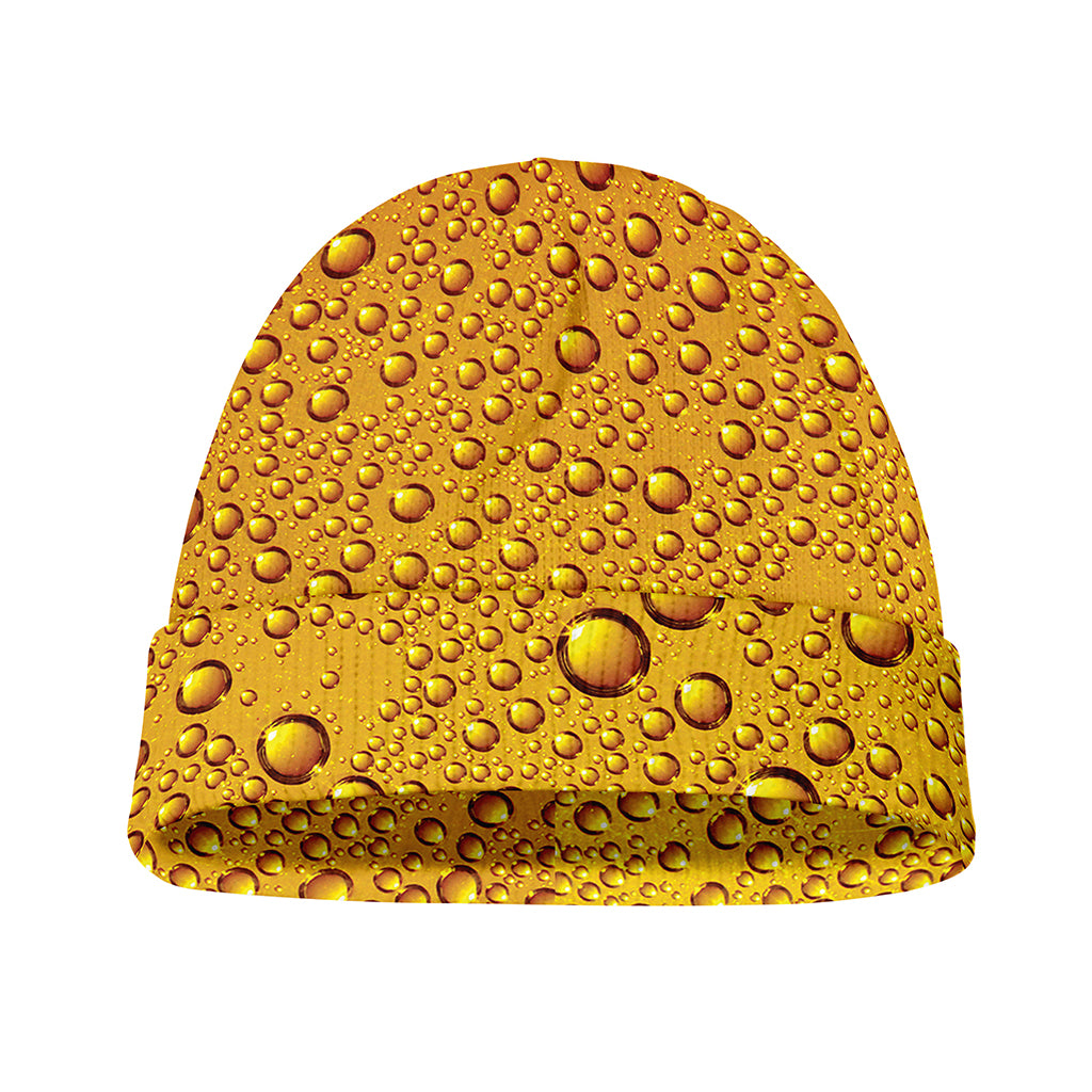 Water Drops On Beer Print Beanie