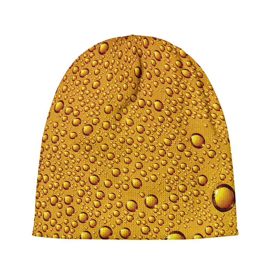 Water Drops On Beer Print Beanie