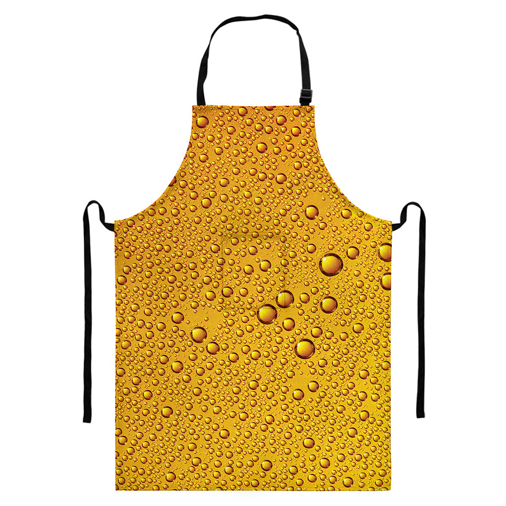 Water Drops On Beer Print Bib Apron With Pocket