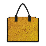 Water Drops On Beer Print Canvas Tote Bag