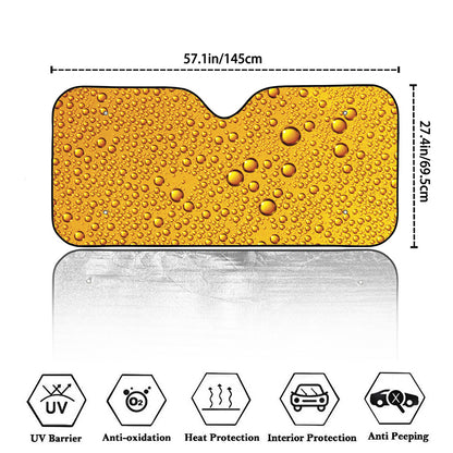 Water Drops On Beer Print Car Windshield Sun Shade
