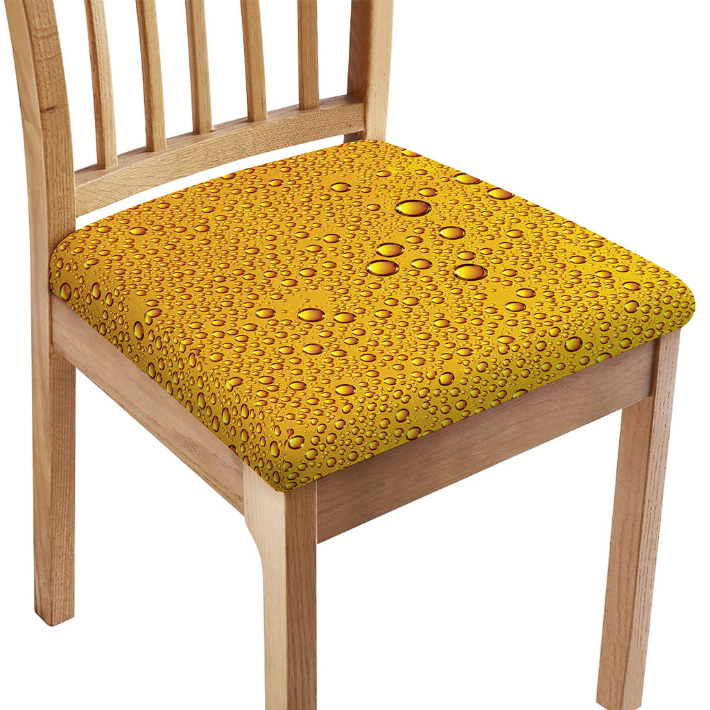 Water Drops On Beer Print Chair Cushion Cover