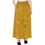 Water Drops On Beer Print Chiffon Maxi Skirt
